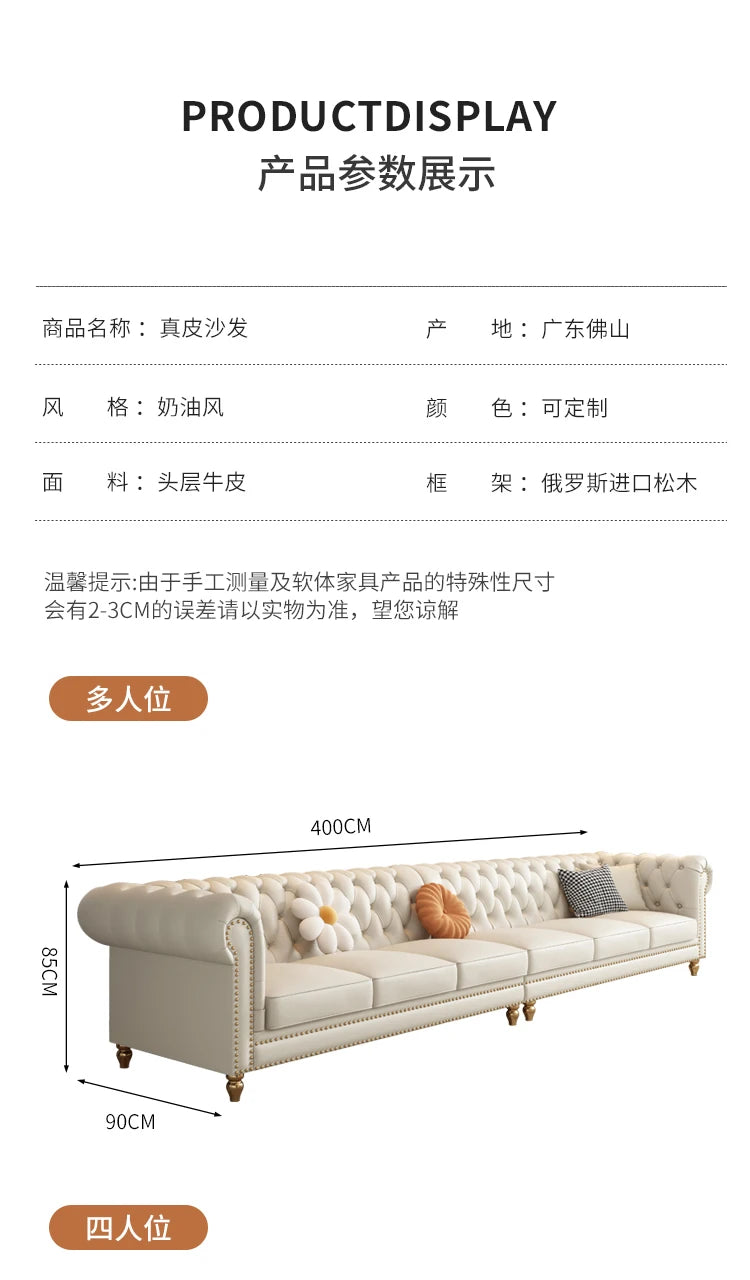 Designer Genuine Leather Sofas Fancy Living Room Lounge Floor Sofa Loveseat Modern Canape Salon De Luxe Apartment Furniture