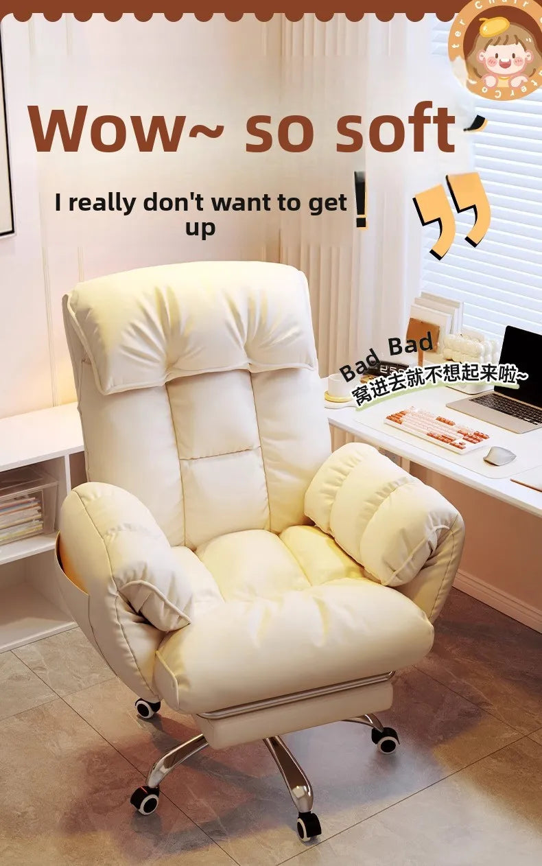 Ergonomic Office Chair Comfortable for Long Hours Metal Backrest Reclining Gaming Chair Office Office Chair Gamer Chair Muebles