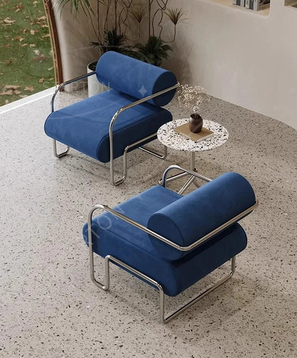 Homestay Light Luxury Reception Chair Stainless Steel Creative Leisure Bauhaus Single