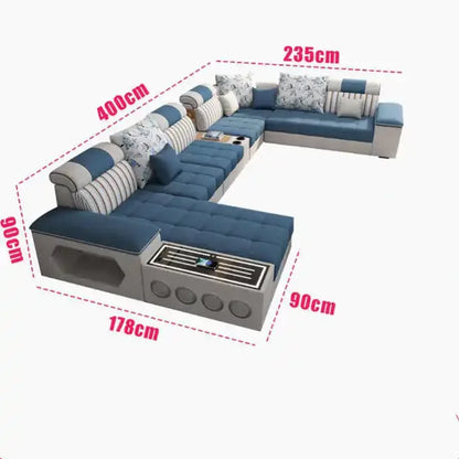 Italian Simple Modern Light Luxury Sofa Living Room Furniture White Grey Orange Corner Modular Sofa
