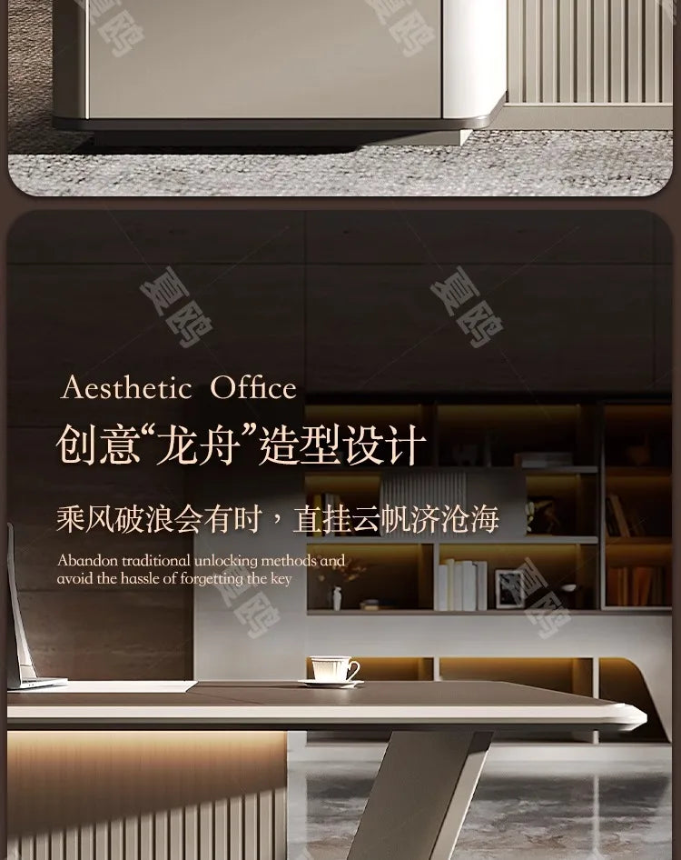 High Quality Light LuxuryOffice Desk Boss L Shaped Work Manager Computer Desks Executive Shelf Escritorio Oficina Furniture