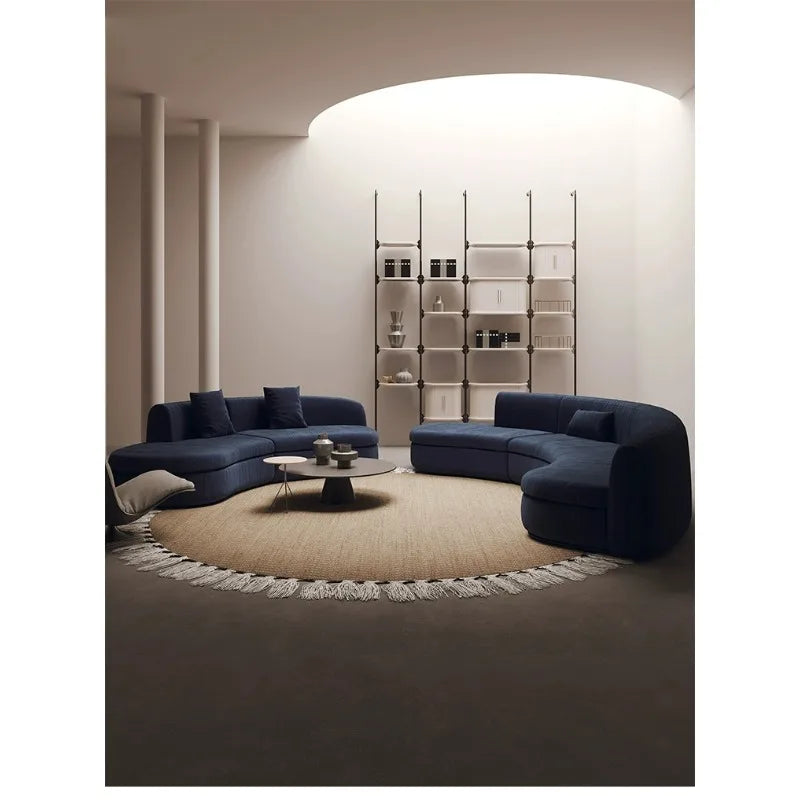 Curved sofa living room, light luxury, modern Internet celebrity hotel, beauty salon, lobby lounge area, reception of guests