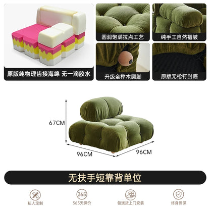 Modern Modular Fabric Sectional Sofa for Small Living Rooms