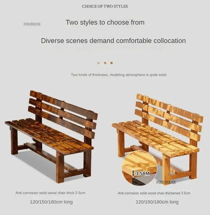 Chaises de jardin d'extérieur en bois antiseptique, banc de cour, villa, chaises de loisirs avec dossier, mobilier d'extérieur, balcon de maison, chaises longues Y