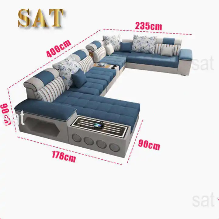 Italian Simple Modern Light Luxury Sofa Living Room Furniture White Grey Orange Corner Modular Sofa