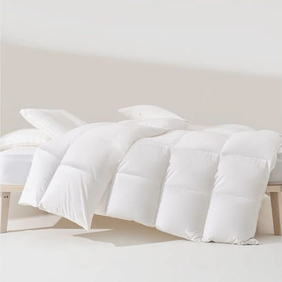 Women Luxury 100% Goose Down Filler Quilt Comforter Duvet White Cotton Cover Double Queen King