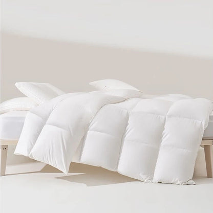 Women Luxury 100% Goose Down Filler Quilt Comforter Duvet White Cotton Cover Double Queen King