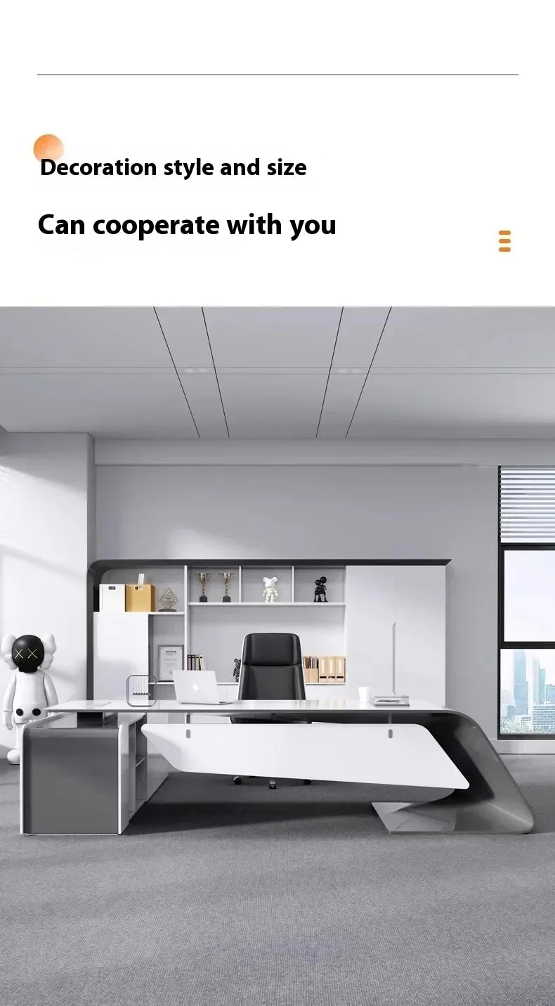 Luxury Long Office Desk Modern Design Storage Multifunctional Office Desk Display Minimalist Mesas Escritorio Trendy Furniture