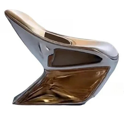 Leisure chair living room balcony single sofa modern negotiation chair bright hollow electroplating chair