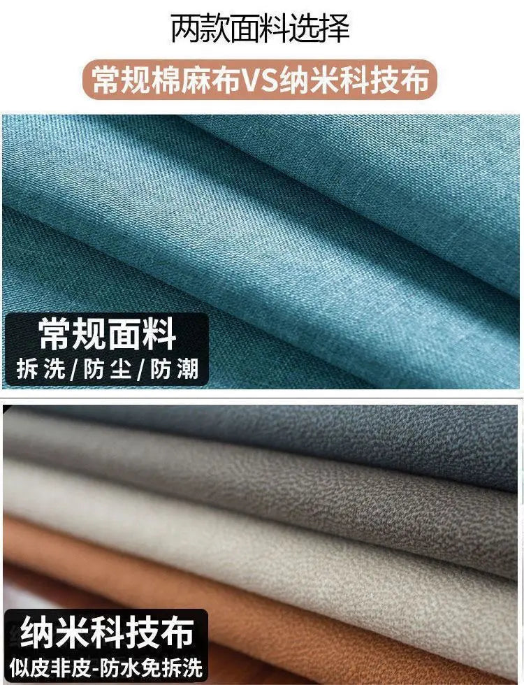 Fully Furnished Living Room Modern Fabric Sofa 3-Seater Removable Washable Cotton Linen Apartment Size