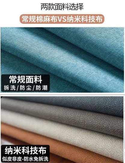 Fully Furnished Living Room Modern Fabric Sofa 3-Seater Removable Washable Cotton Linen Apartment Size