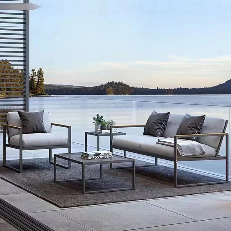 Italian Style Designer Simplicity Garden Sofas Originality Art Courtyard Villa Garden Sofas Luxury Outdoor Furniture Divano FYOS