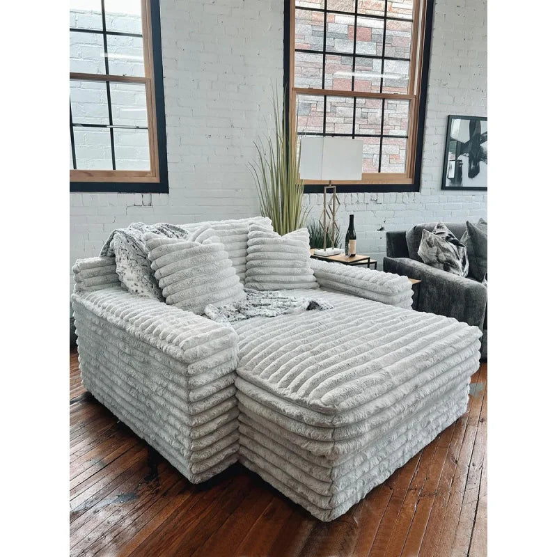 custom.ATUNUS American Corduroy Plush Sectional Sofa Couch Set Compression Fabric Living Room Sofa