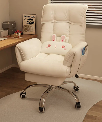 Computer Chair Office Backrest Lazy Sofa Chair Bedroom Reclining Seat Adjustable E-sports Chair Office Furniture with Footstool