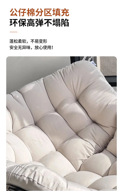 Metal Rocking Chair Adult Reclining Chair Balcon Home Single Leisure Chairs Living Room Red Sofa Chair Lazy Recliner