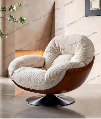 yj9 Medieval sofa chair living room balcony household light luxury high-end nest chair fabric single rotation