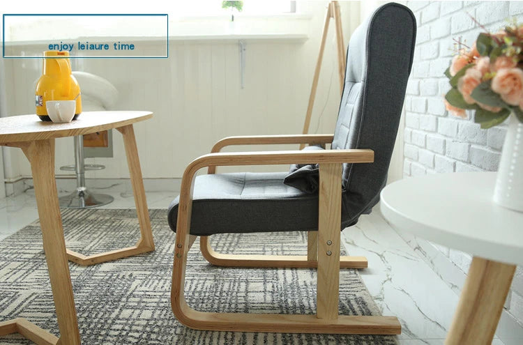 Solid Wood Living Room Designer Leisure Chair Balcony Bedroom Dormitory Fold Recliner Home Furniture Office Backrest Armrests