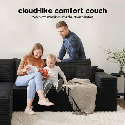 Wholesale L Shaped Cloud Couch 107 Inch Plush Sectional Sofa with Chaise Minimalist Living Room Furniture