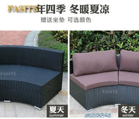 Outdoor round rattan sofa combination garden courtyard