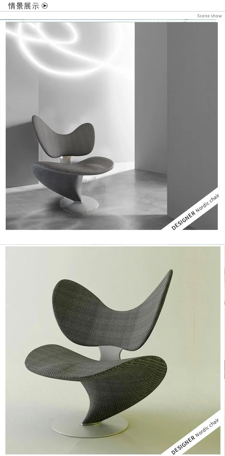 Nordic simple leisure chair light luxury creative design single sofa reception chair metal butterfly chair