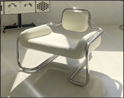 Nordic designer stainless steel embossed modeling stool balcony leisure chair personalized backrest sofa chair hotel lobby