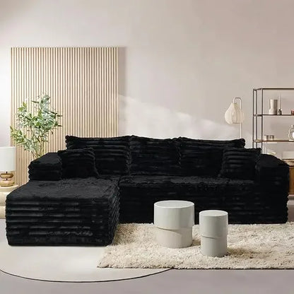 Couch with L-Shape Chaise,Modern Modular Sofa with Deep Seat, Upholstered Couches