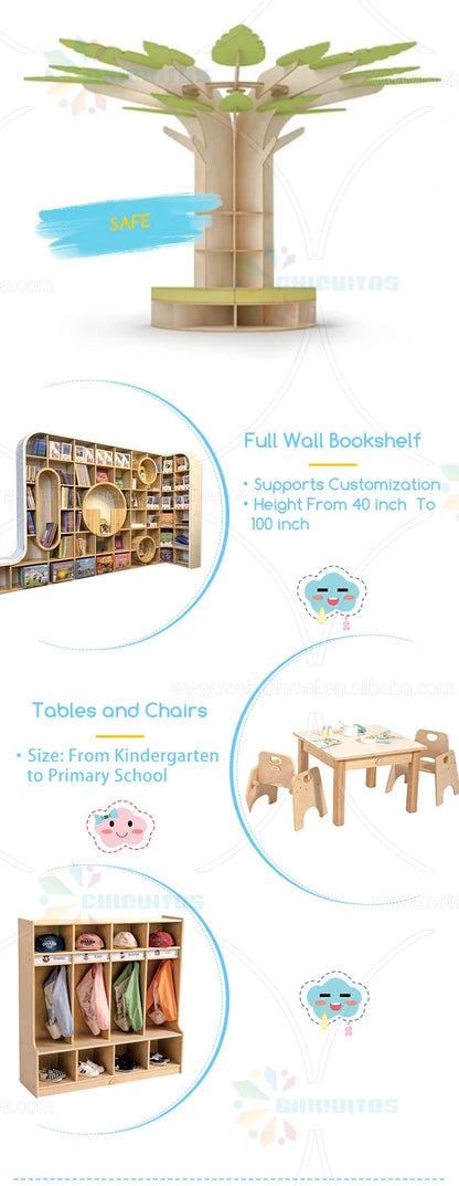 Bibliothèque Unique avec coin de lecture, pour salon familial, chambre à coucher, bibliothèque, programme universitaire préscolaire