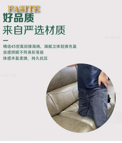 leather sofa modern simple living room combination small apartment Nordic first-layer cowhide princess corner furniture