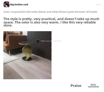 Style Light Luxury Marble Side Table Living Room  Sofa Corner  Creativity Balcony Small   Internet Celebrity Bedside Round