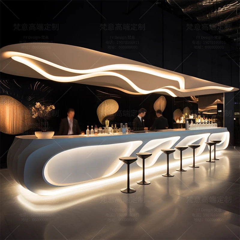 Painting front desk FRP reception desk Special-shaped creative service Bar counter Company information desk customization