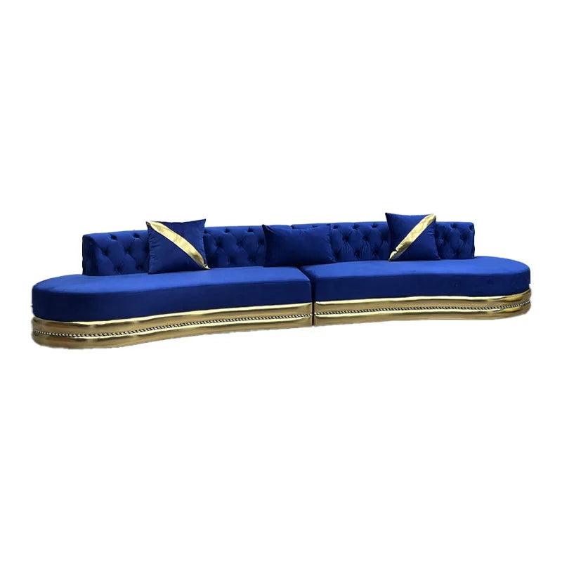 Modern Luxury Black Golden Velvet Sofa and Love Seat Nordic Gold Bellini 3 Sectional Couch for Wedding Home Living Furniture Set