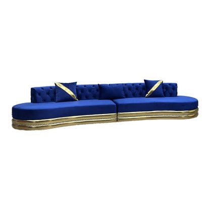 Modern Luxury Black Golden Velvet Sofa and Love Seat Nordic Gold Bellini 3 Sectional Couch for Wedding Home Living Furniture Set