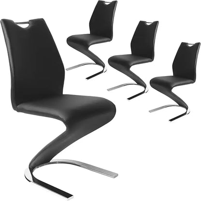 Mermaid Dining Chairs Set of 4, Modern Kitchen Dining Room Armless Upholstered Side Chairs with PU Leather Cushion,Customized