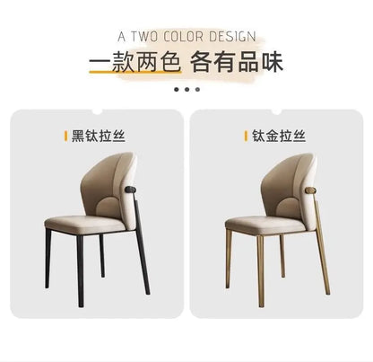 Italian Dining Chair Home Nordic Backrest Chair High-end Restaurant Stool Hotel Modern Simple Light Luxury Stainless Steel Chair