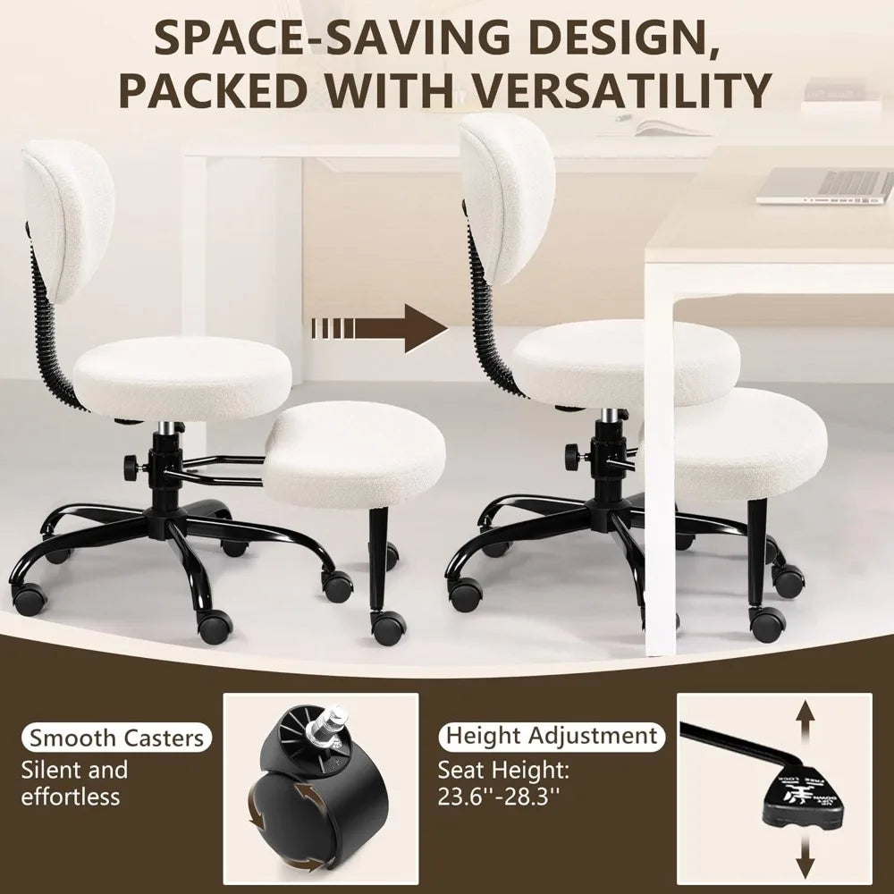 Cross Leg Chair - Meditation Chair with Wheels, ADHD Chair, Height Adjustable Seat, Adjustable Footstool