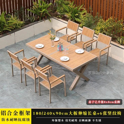 Courtyard table and chair outdoor balcony waterproof and sunscreen garden outdoor leisure table and chair combination