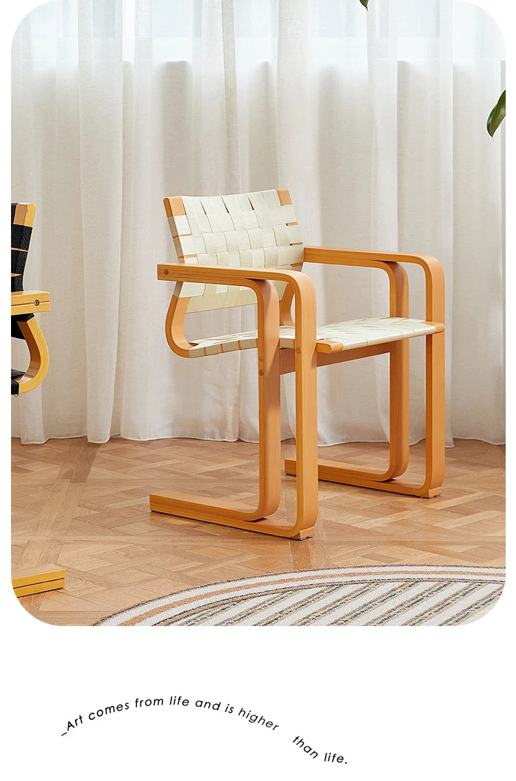 Solid Wood Woven Fabric Dining Chairs,Backrest Armchair,Furniture,Customized,Home,Living Room,Desk Stool