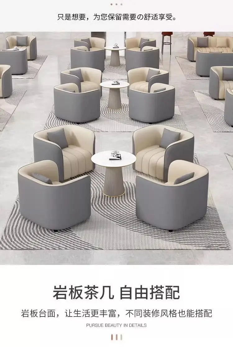 Custom. Hotel Lobby Luxury VIP Lounge Area Business Reception Sofa Sales Office Negotiation Sofa Set