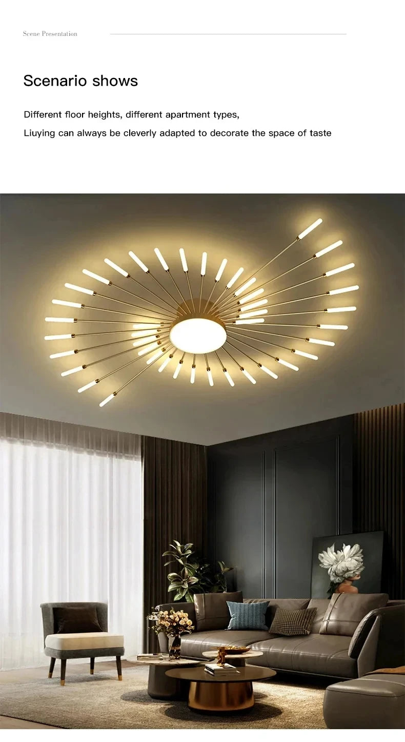 Creative Fan Shaped LED Ceiling Lamp Modern Living Room Light Home Decor Dining Bedroom Kids Room Interior Ceiling Pendant Lamp
