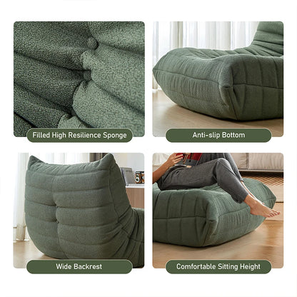Fabric Lazy Floor Sofa, Modern Armless Floor Recliner, Living Room Bedroom Office Single Corner Chair Sofa