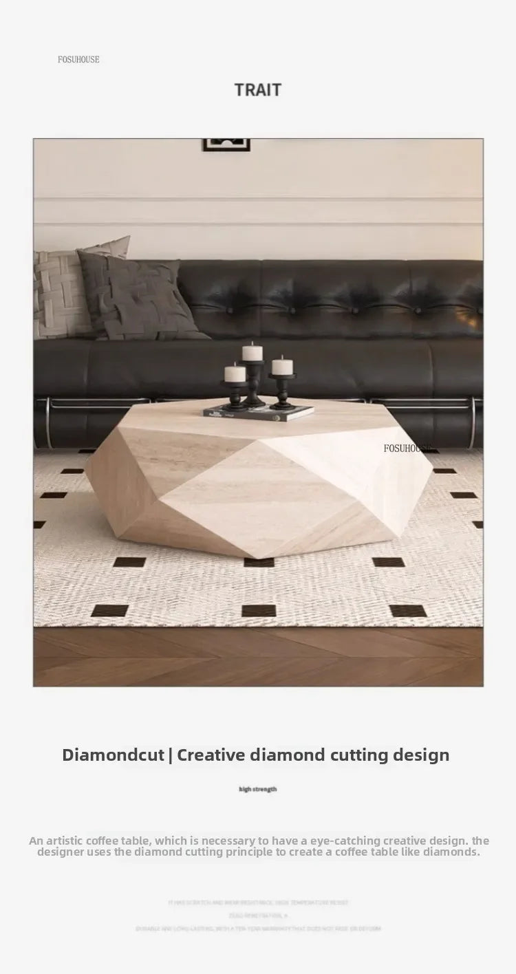 Luxury Rock Board Coffee Tables Villa Living Room Tea Table for Living Room Furniture High-grade Luxurious Side Table