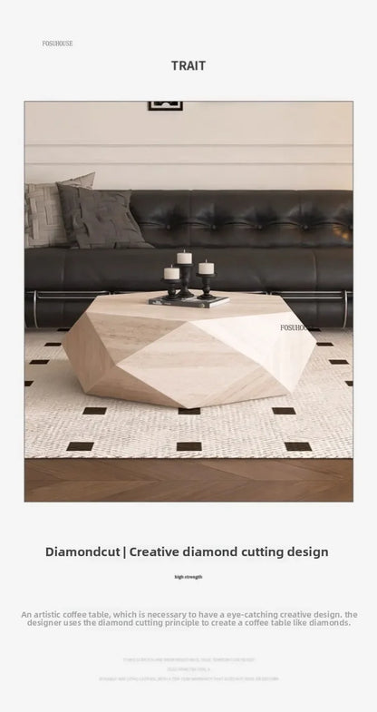 Luxury Rock Board Coffee Tables Villa Living Room Tea Table for Living Room Furniture High-grade Luxurious Side Table