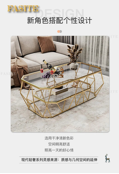 Postmodern Luxury Glass Coffee Tables Nordic Patio Center Entrance Floor Coffee Tables Smart Elegant Home Furniture