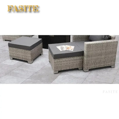 Garden Furniture Set 7 Piece, Patio Couch Sets Chair, PE Rattan Sectional with 45