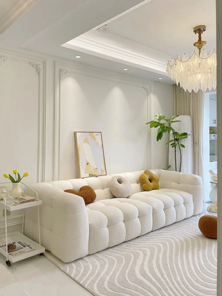 Minimalist Waterproof Living Room Sofa Modern Couch Elegant Relaxing Living Room Sofa White Puff Sofy Do Salonu Home Furniture