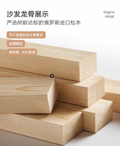 Retro oil wax leather sofa, small apartment living room straight row sofa, large sitting depth movable backrest medium ancient