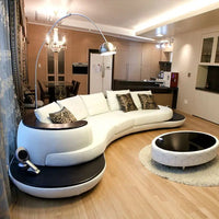 Combinaison de canapés en cuir courbés créatifs, style luxe léger, pour salon, appartement de petite et moyenne taille, moderne et simple