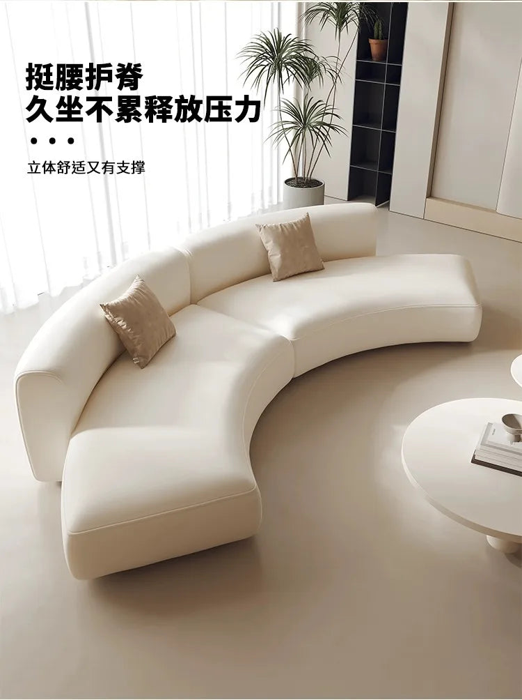 Cream wind special-shaped sofa Modern hotel lobby reception lounge area Modern minimalist leisure curved sofa