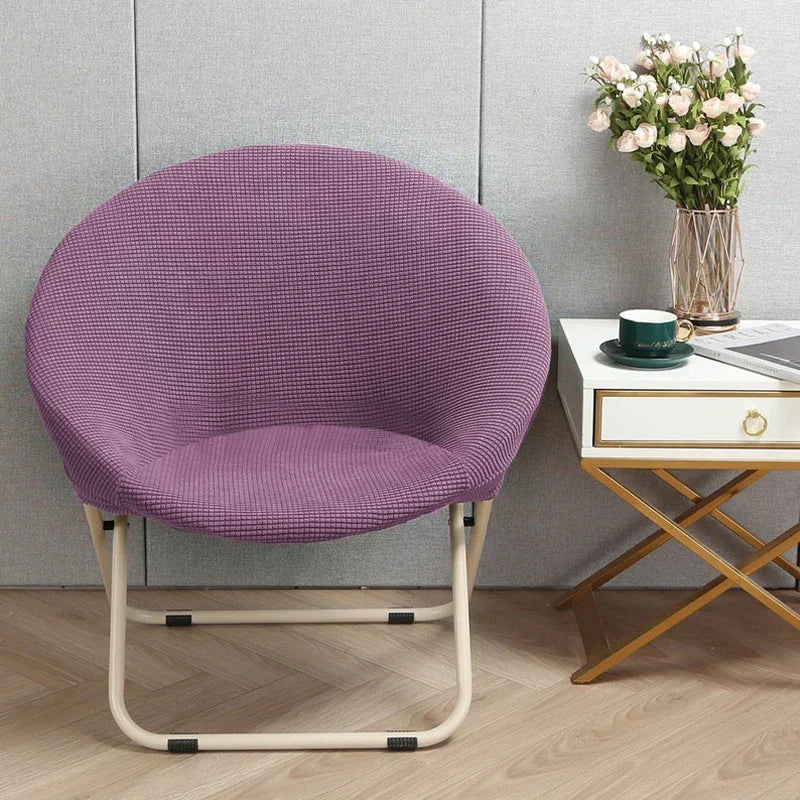 New Simple Saucer Chair Cover Moon Sauce Chair Protector Round Camping Chair Covers Knitted Jacquard Corn Pattern Seat Cover