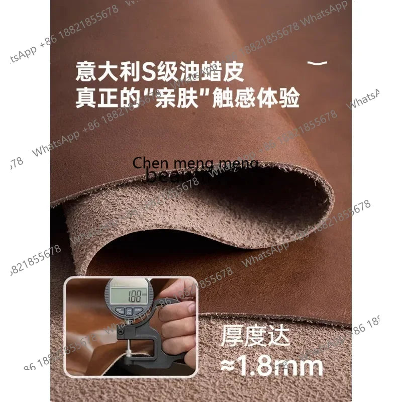 A182 C Oil wax leather sofa first layer cowhide retro living room straight row high backrest